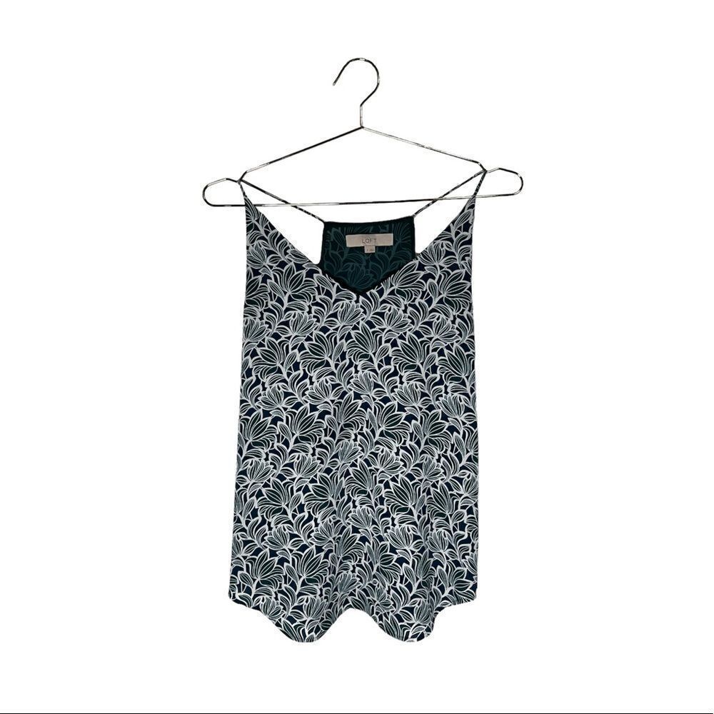 LOFT Flower Print Spaghetti Strap Blouse